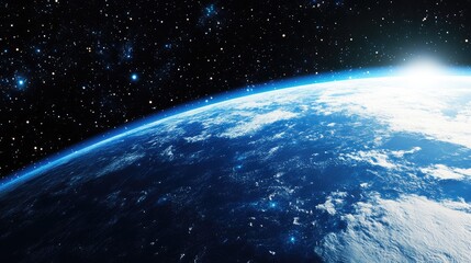 Fototapeta premium View of Earth from space in a 3D cartoon rendering 3D illustration