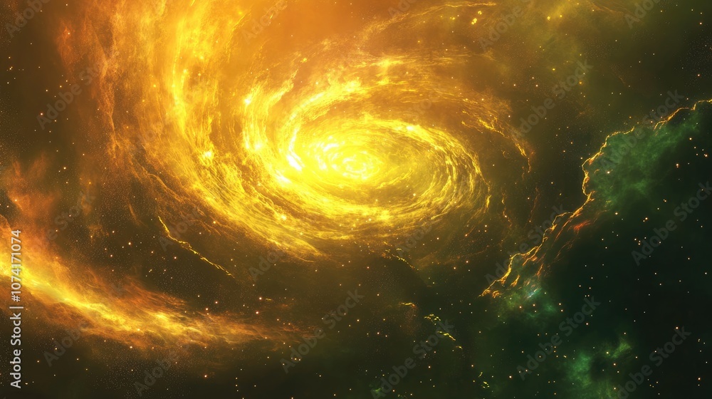 Poster Outer space art featuring awesome nebulae in a 3D cartoon rendering with a starfield