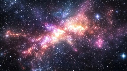 Naklejka premium Amazing galaxy in 3D cartoon rendering featuring stars nebula and gas