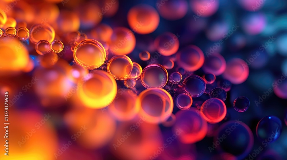 Fototapete Colorful light illuminates a beautiful abstract texture circle in this 3D cartoon rendering Ideal for design background patterns this image features a macro photography perspective