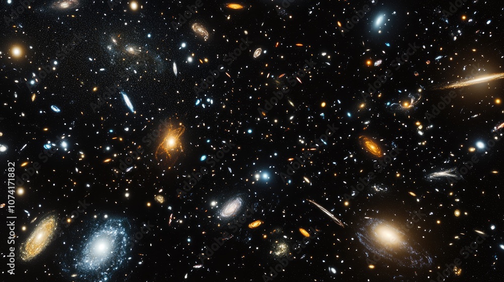 Aufkleber cartoon rendering in 3d of a universe abundant with stars nebulae and galaxies
