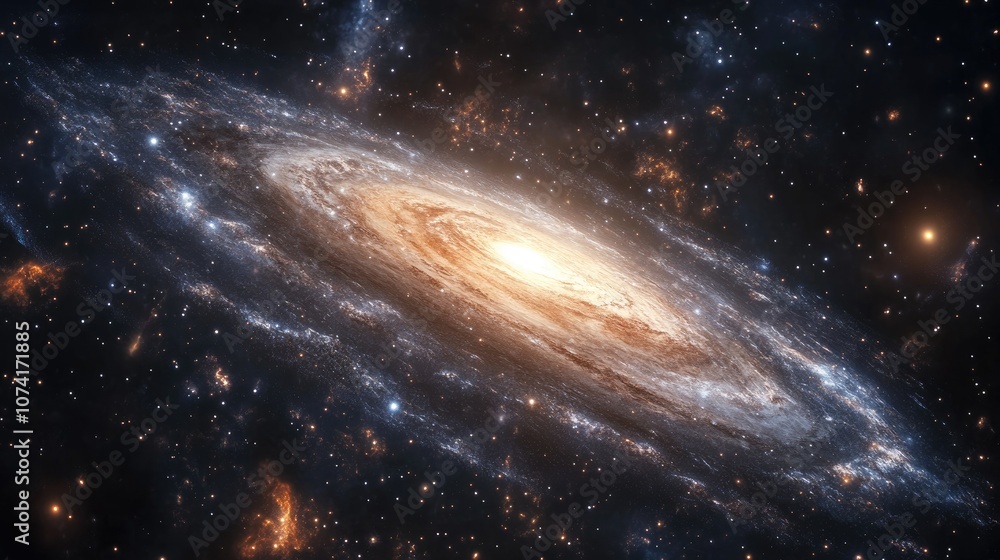 Aufkleber cosmic galaxy background with stars and cosmic gas in a 3d cartoon rendering