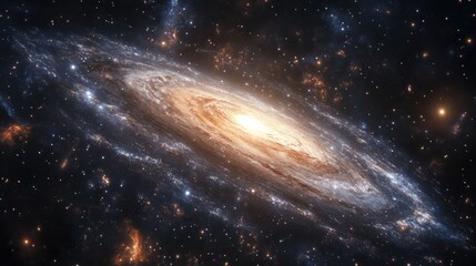 Naklejka premium Cosmic galaxy background with stars and cosmic gas in a 3D cartoon rendering