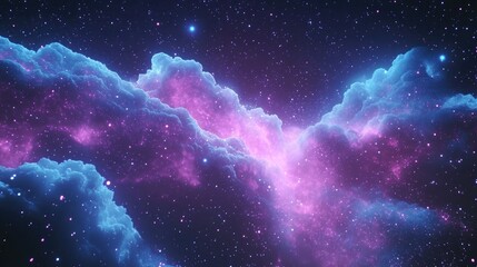 Obraz premium Abstract cosmic background with a starry sky in 3D cartoon rendering