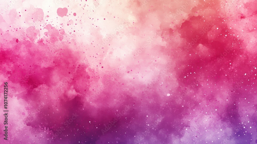 Poster abstract neon pink and magenta watercolor background in a 3d cartoon rendering aquarelle canvas with