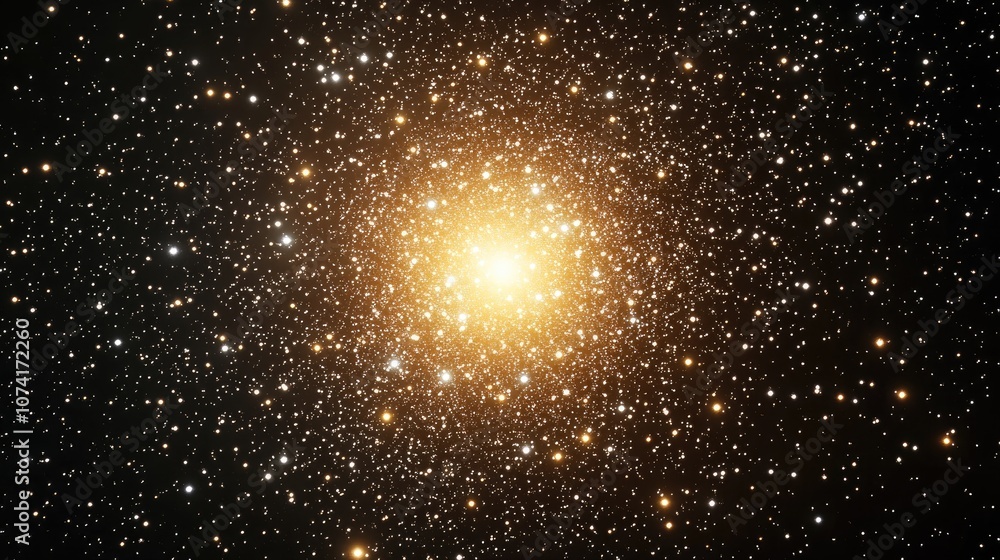 Poster globular cluster m15 depicted in a 3d cartoon rendering style