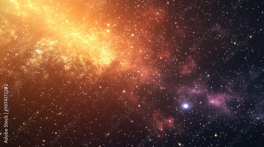 Poster 3d cartoon rendering depicting an outer space scene with starfield light years away from earth