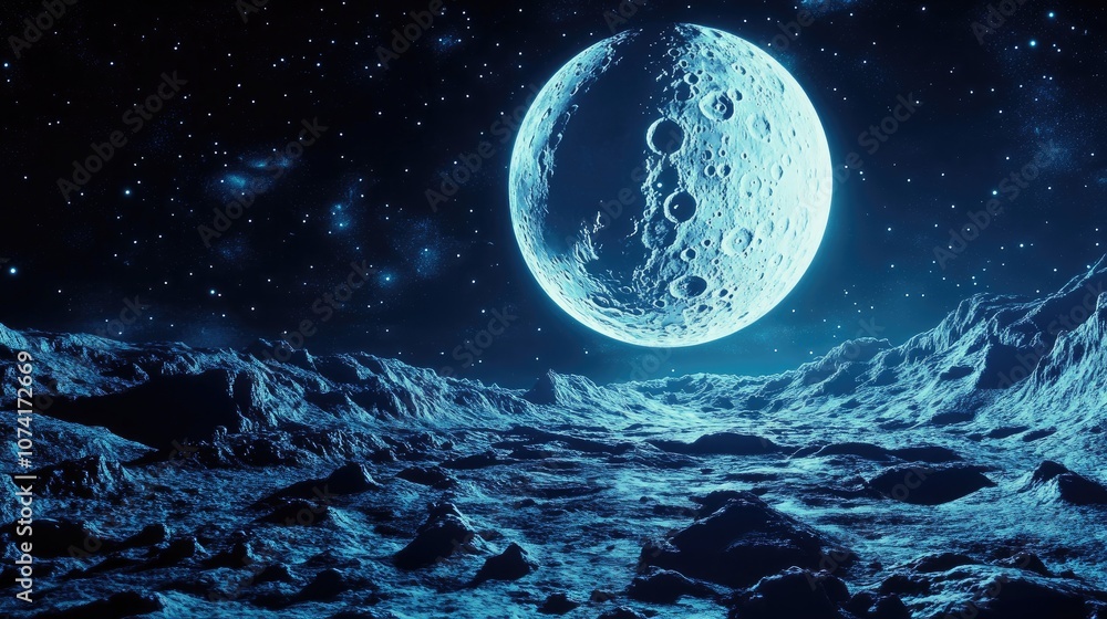 Poster 3d cartoon depiction of the moon a notably challenging subject to capture