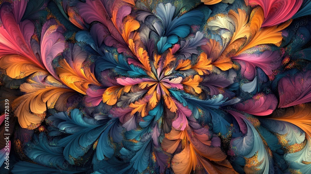 Poster colorful abstract pattern background created in 3d cartoon rendering modern graphic art and fractal 