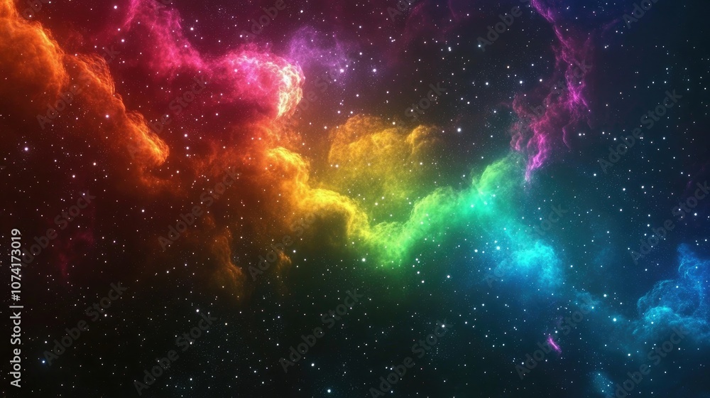 Poster high definition star field background featuring a colorful starry night sky depicted in a 3d cartoon