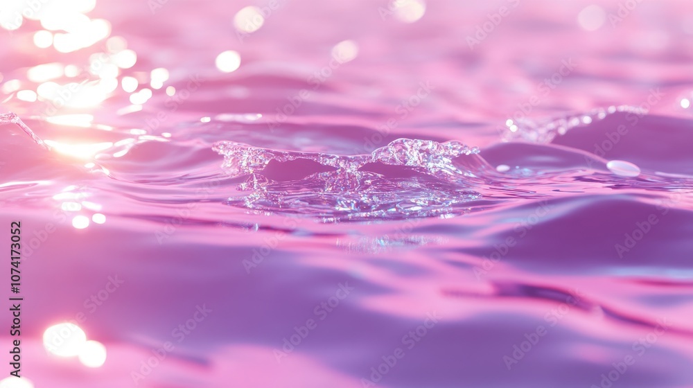 Poster abstract light pink water bokeh background in a 3d cartoon rendering