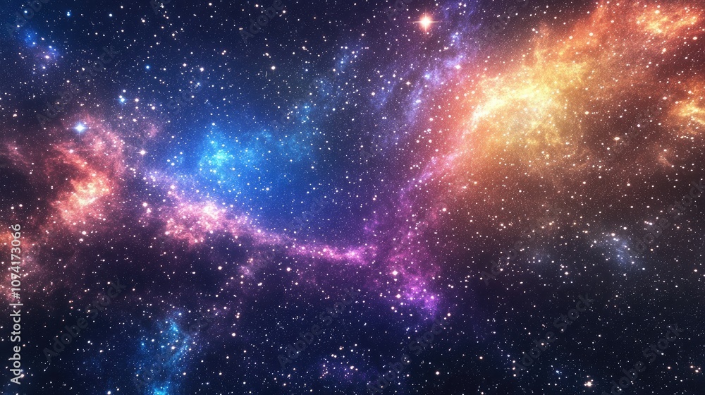 Aufkleber high definition star field background in a 3d cartoon rendering featuring a colorful starry night sk