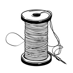 Spool Thread With Needle Vector Logo
