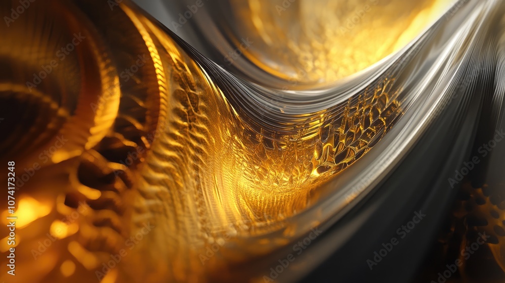 Poster Abstract digital fractal fantasy design background in 3D cartoon rendering