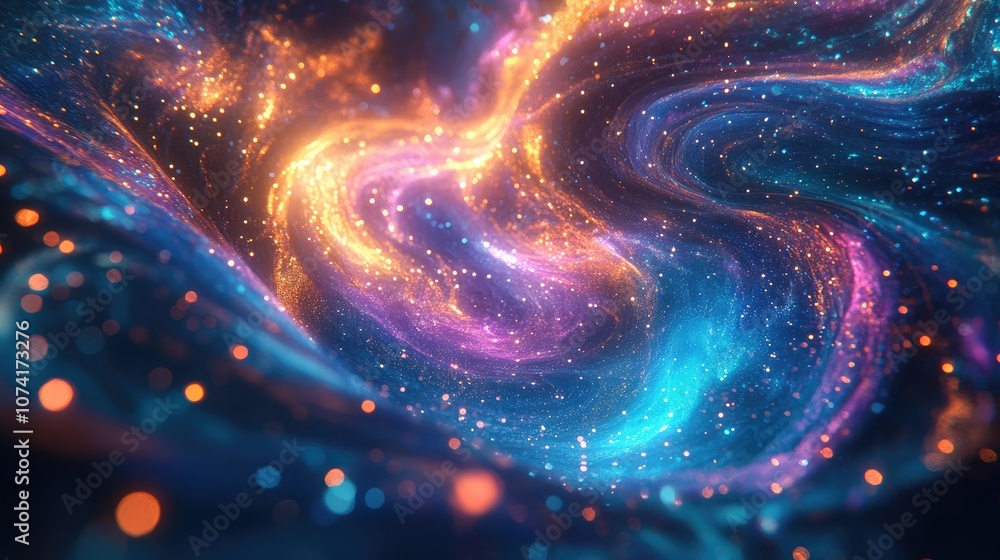 Poster beautiful magic cosmos in a 3d cartoon rendering for art projects business templates and banners 3d 