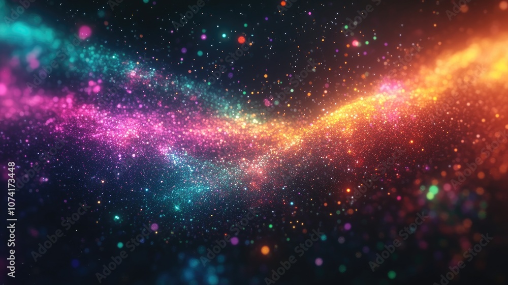 Poster high definition star field background in a 3d cartoon rendering colorful starry night sky texture de