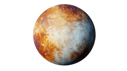 Obraz premium 3D illustration of Mercury in the solar system within the Milky Way featuring a white background in cartoon rendering style