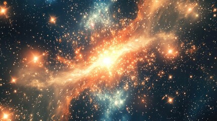 Naklejka premium 3D cartoon depiction of stars in a galaxy within open space