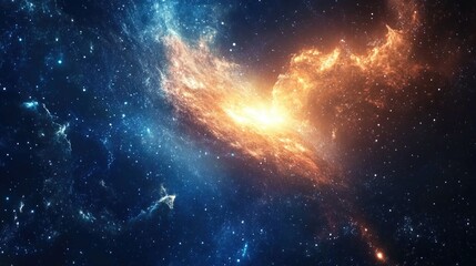 3D cartoon depiction of stars and a galaxy in open space