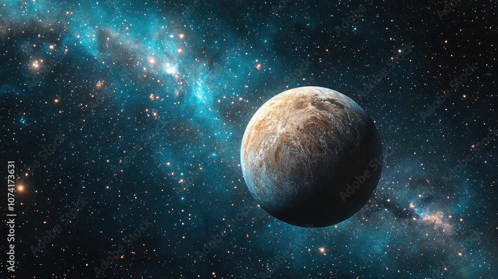 Aufkleber Outer space background texture in 3D cartoon rendering style