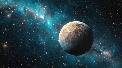 Outer space background texture in 3D cartoon rendering style