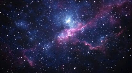 Space background featuring a 3D cartoon rendering of a realistic nebula and numerous shining stars depicting an infinite universe and starry night Colorful cosmos with stardust and the Milky Way