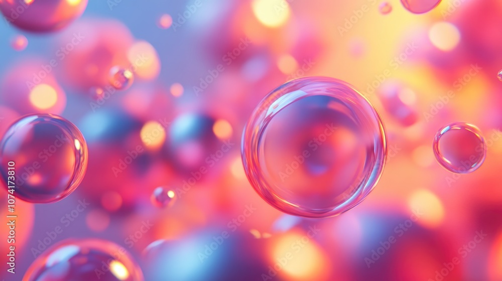 Aufkleber Abstract texture with a light bokeh background in 3D cartoon rendering