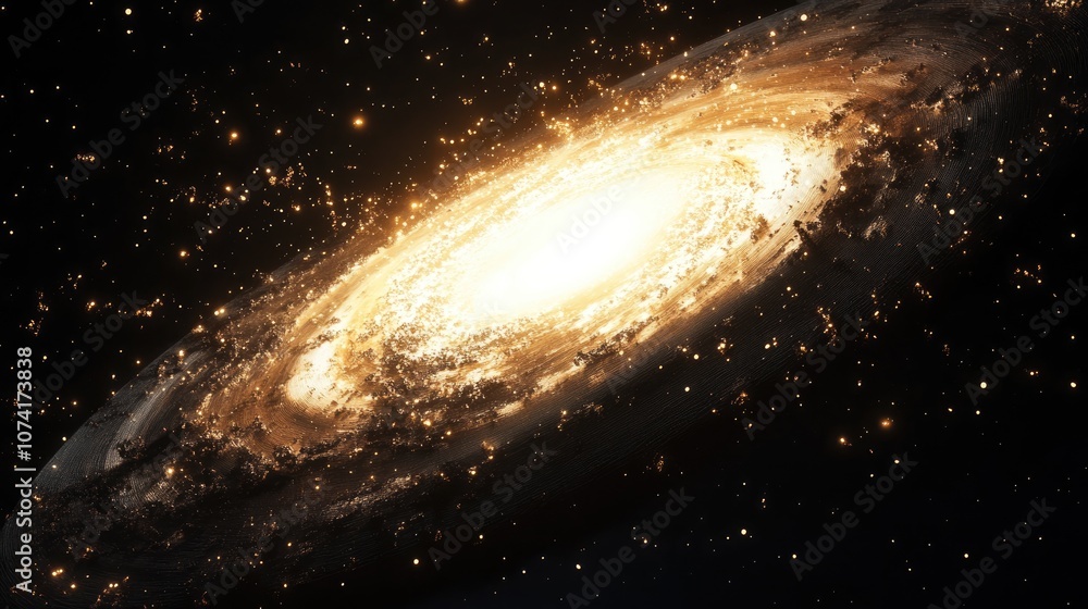 Aufkleber galaxy and light in a 3d cartoon rendering