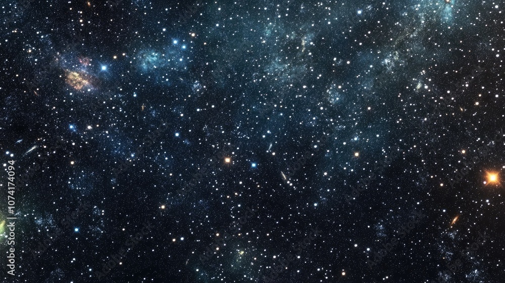 Poster High definition star field background featuring a 3D cartoon rendering of deep space Colorful starry night sky outer space background texture