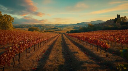 Naklejka premium Beautiful rural scenery, picturesque countryside