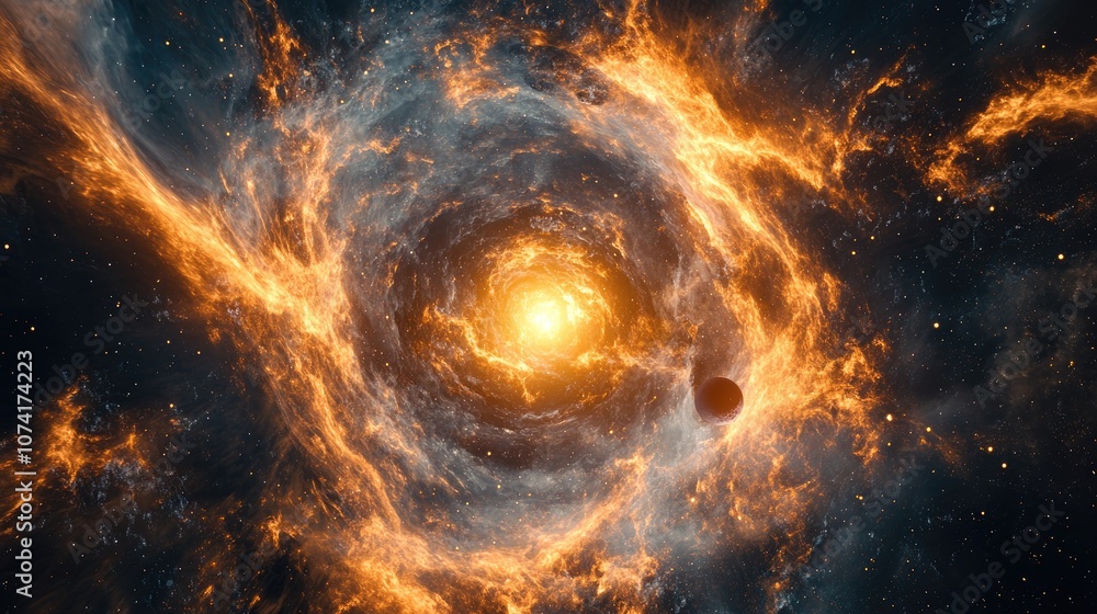 Leinwandbilder abstract space background with a 3d cartoon rendering science fiction wallpaper a fantastic galaxy f