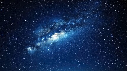 Obraz premium 3D cartoon illustration featuring a dark blue night sky filled with numerous stars and the Milky Way set against a space backdrop