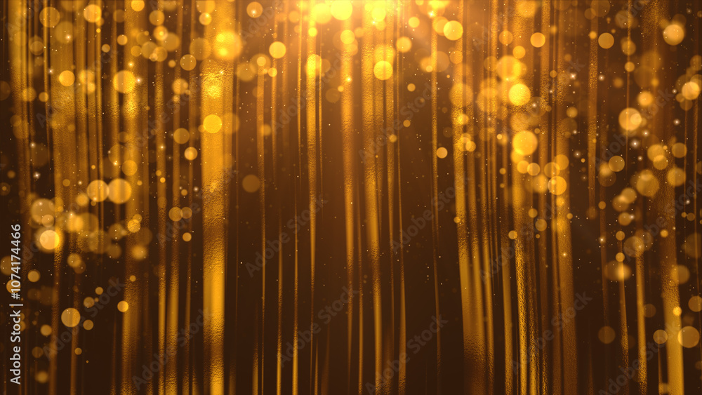 Poster glowing golden bokeh and light streaks create a warm, abstract background perfect for festive design
