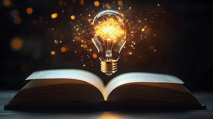 Light Bulb Emerging from a Book