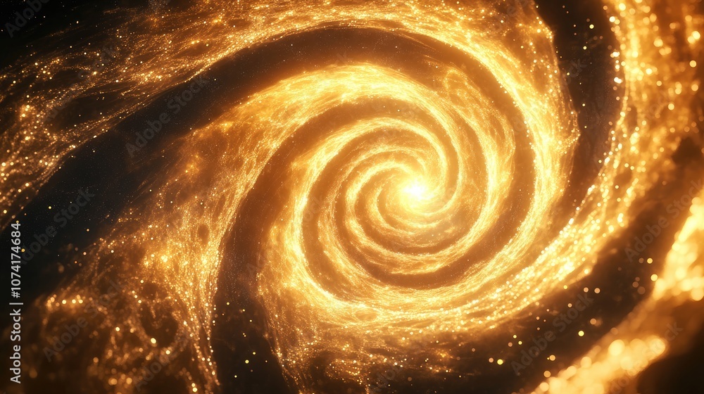 Poster Galaxy fractal in a 3D cartoon rendering featuring a star explosion and spiral elements
