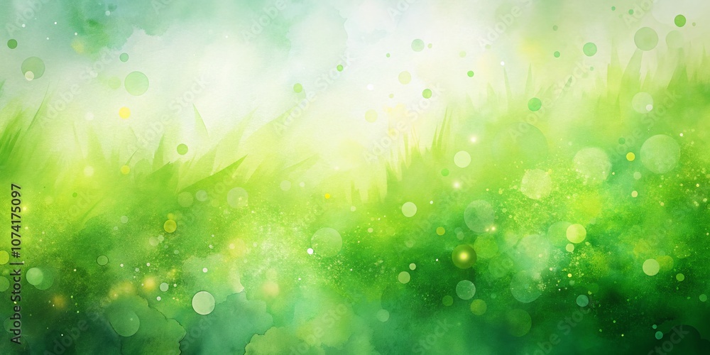 Poster vibrant green watercolor background with artistic brush strokes perfect for creative projects and de