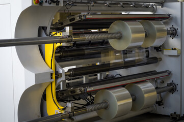Transparent Film Rollers For Printing Self Adhesive Label On Shaft Slitting And Rewinding Reels...