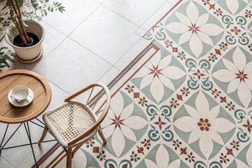 Vintage Pattern in Minimalist Photography: A Timeless Design Aesthetic Captured in Soft Tones and Simple Shapes, Perfect for Interior Decor and Art Enthusiasts Alike