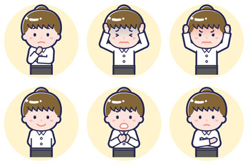 ウェイトレスのポーズセット_05