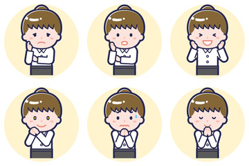 ウェイトレスのポーズセット_04