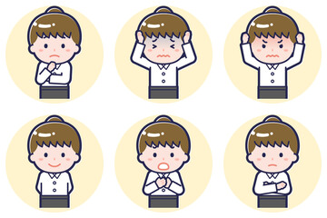 ウェイトレスのポーズセット_05