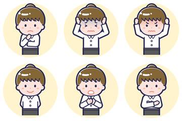 ウェイトレスのポーズセット_05