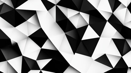 Abstract Geometric Background with Sharp Triangles in Black and White, Illustrating Modern Art and Digital Design with Depth and Texture for Various Creative Projects