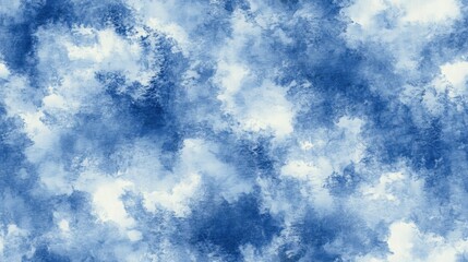 Seamless doodle pattern featuring abstract drawings with Shibori silk effects ideal for denim fabric designs