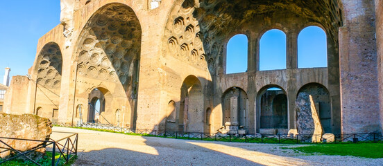 Fototapeta premium Basilica of Maxentius and Constantine (Basilica Nova) in Roman Forum, Rome, Italy