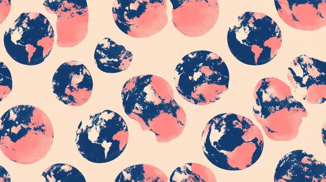 Conceptual seamless pattern featuring a fake news logo highlighting global issues and challenges facing humanity
