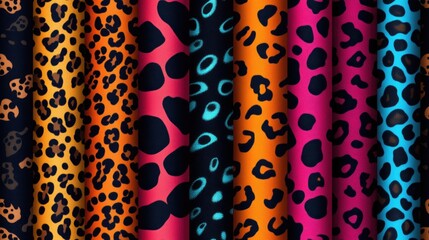 Vibrant seamless pattern of animal prints featuring leopard spots and panther motifs ideal for textile design and creative projects