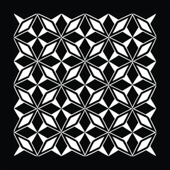 Fototapeta premium Geometric vector pattern with triangular elements. abstract picture for wallpapers and backgrounds. Black and white ornament. 