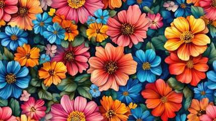 Seamless flower pattern featuring vibrant watercolor decorations perfect for wedding invitations and greeting cards Valentine s Day special events