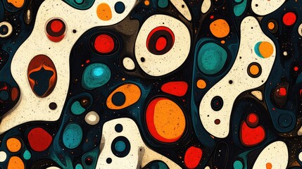 Seamless abstract pattern featuring vibrant texture and organic shapes perfect for digital backgrounds and textiles